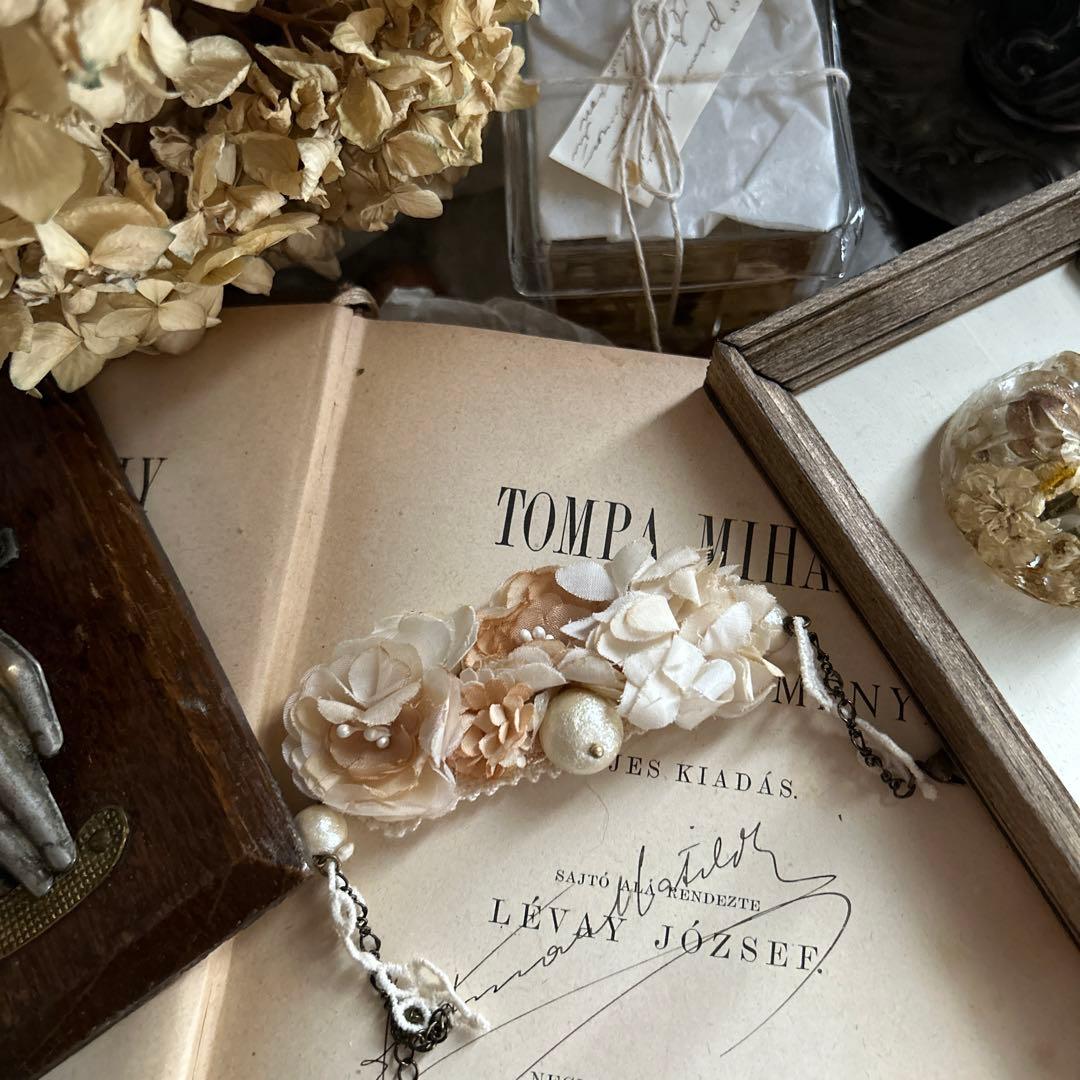 アンティーク 布花 ブレスレット ハンドメイド