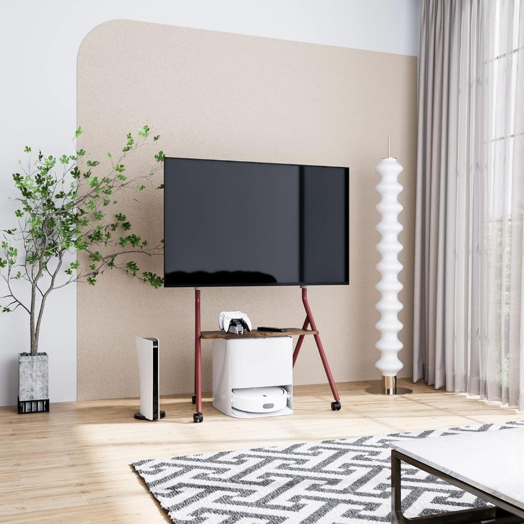 TVスタンド 55～78型用 キャスター付き 収納付き 耐荷重45kg ブラウン