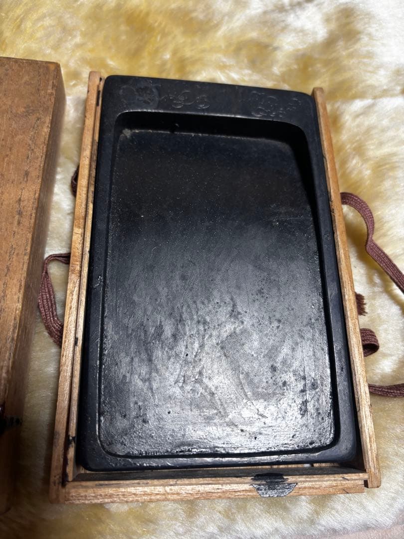 すずり　雨端硯 雨宮静軒作 共箱付 書道具 高級硯 甲斐雨畑硯