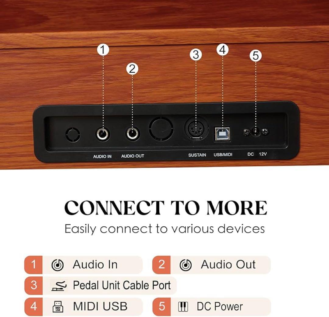 KUMENG デジタルピアノ ウッド調