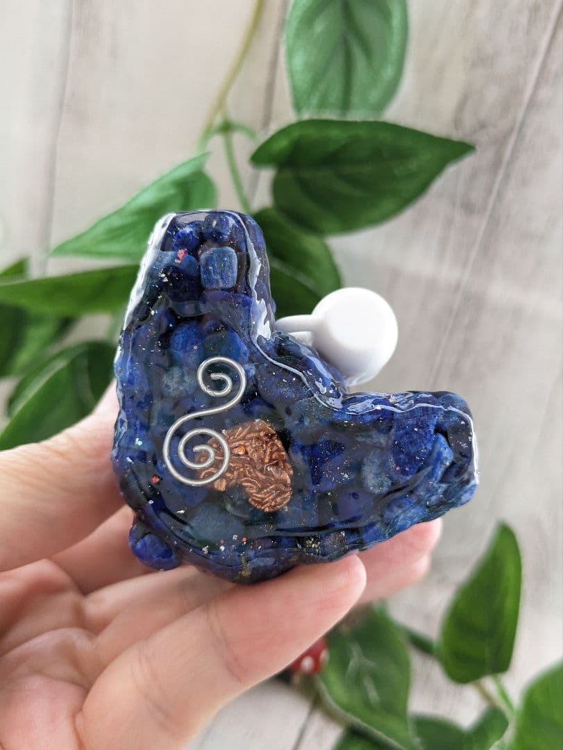 【つる927】シトリンのふくろうさん形オルゴナイト☆他１点