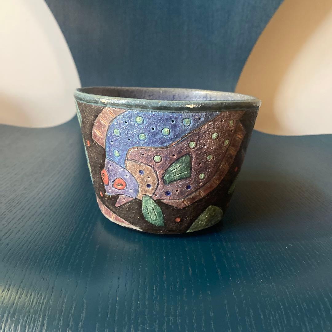 志村 観行＊海座工房＊魚文 ヒラメ フリーカップ