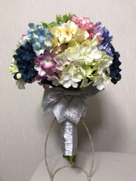 紫陽花造花ブーケ・ブートニアセット