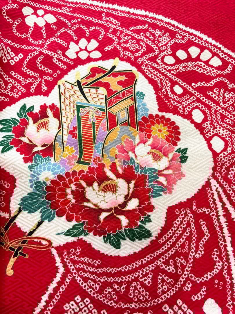 ★みみ★ 七五三　正絹　3歳　絞り　総絞り　被布　一つ身　フルセット　毱