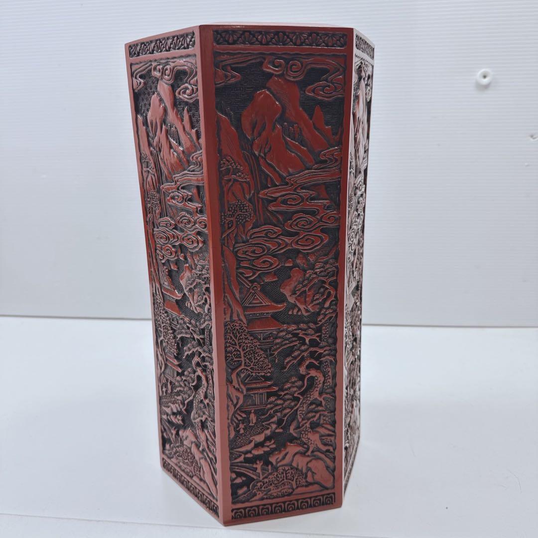 k2121 仙台堆朱　花瓶 フラワーベース　花入