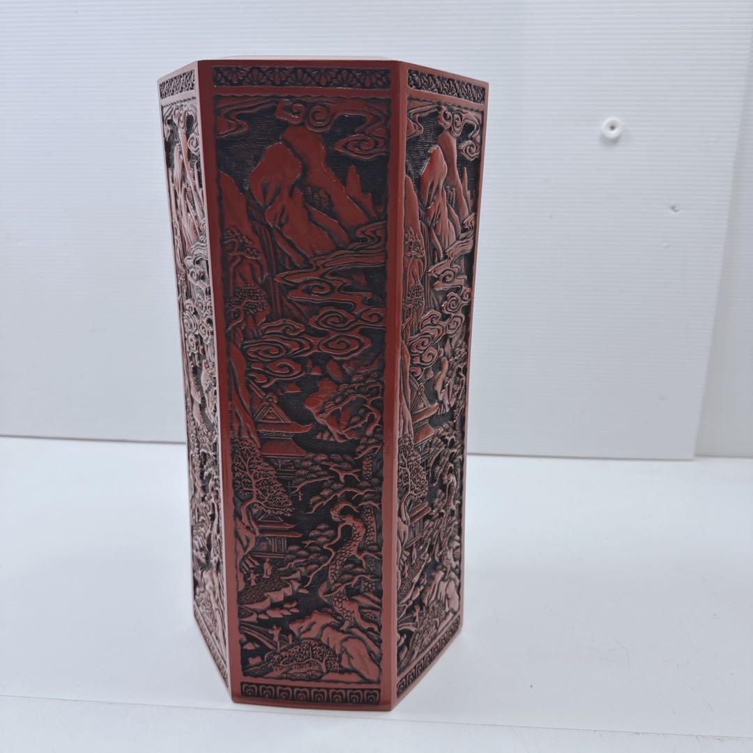 k2121 仙台堆朱　花瓶 フラワーベース　花入