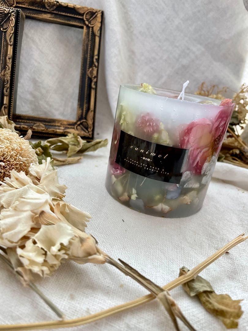 【NO.39】ボタニカル(ローズ)キャンドル 効能バッチリなペパーミントの香り