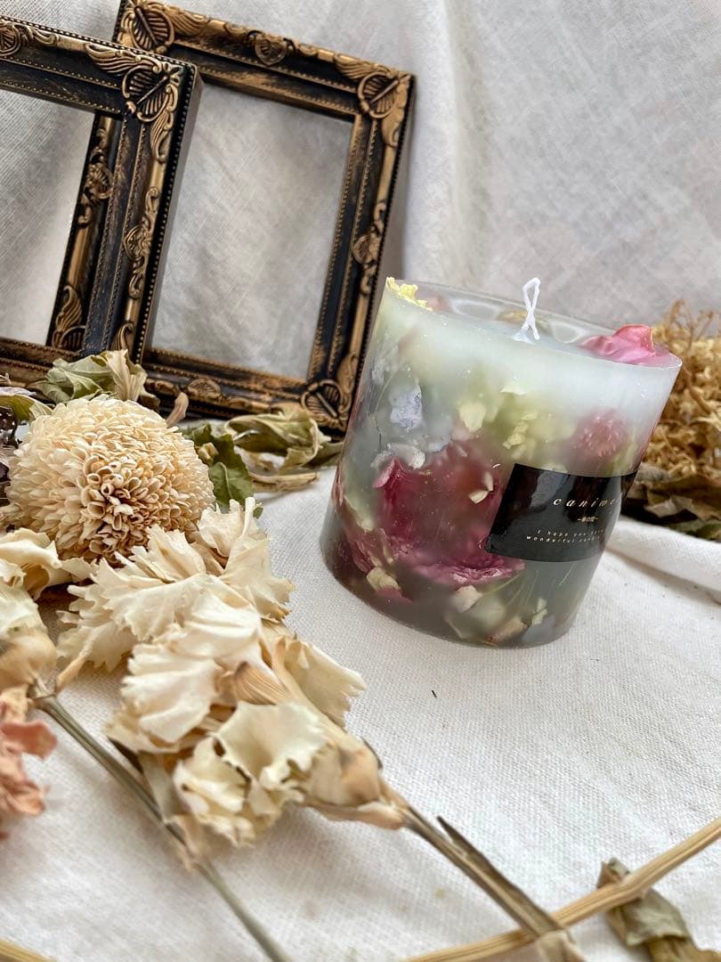 【NO.39】ボタニカル(ローズ)キャンドル 効能バッチリなペパーミントの香り