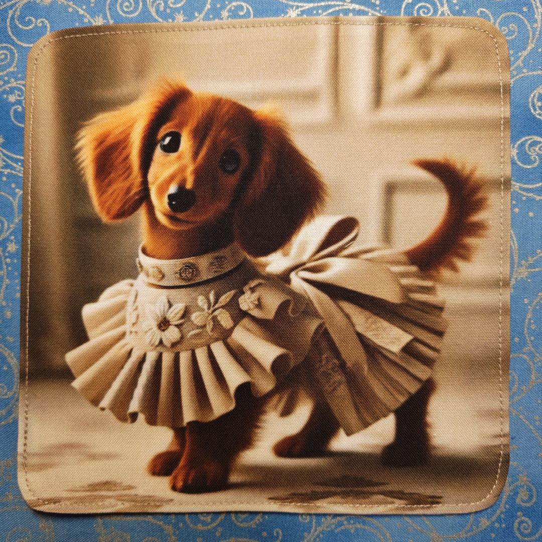 アロママ　ハンカチ　ダックス柄　16枚