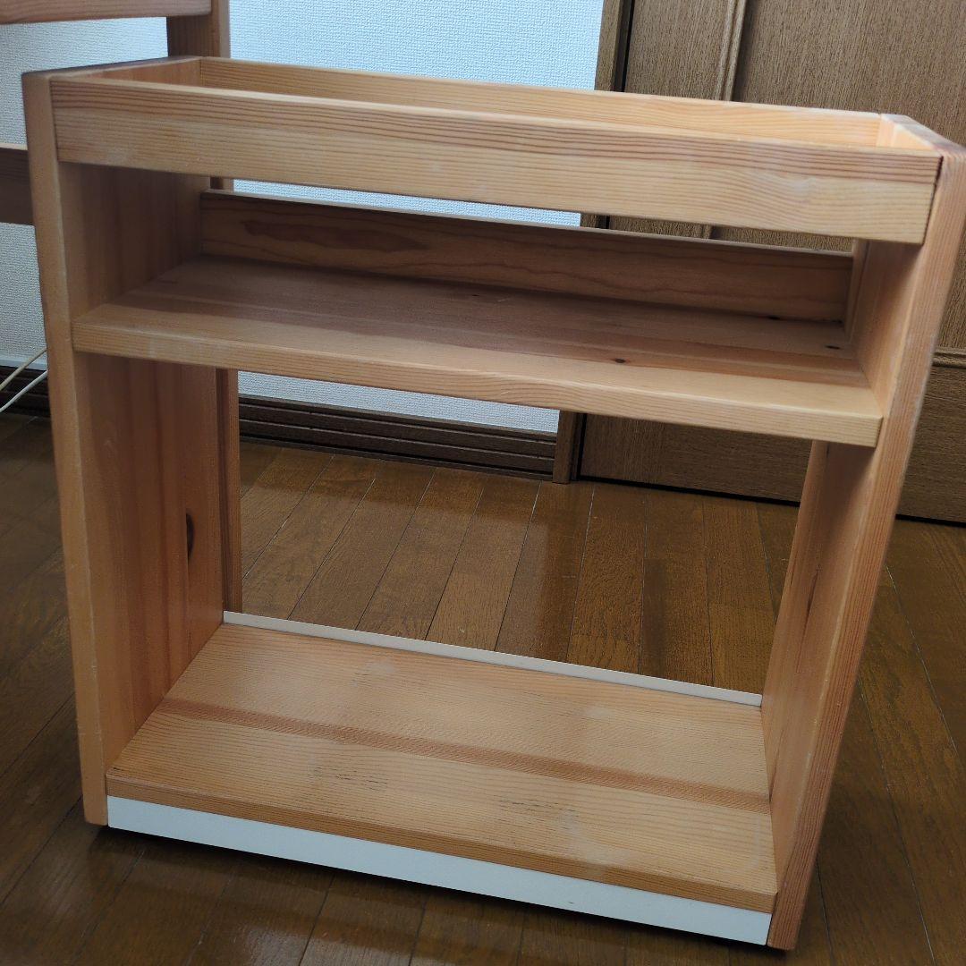 【たのメル便送料込】無印良品 パイン材デスク デスクワゴンセット 学習机