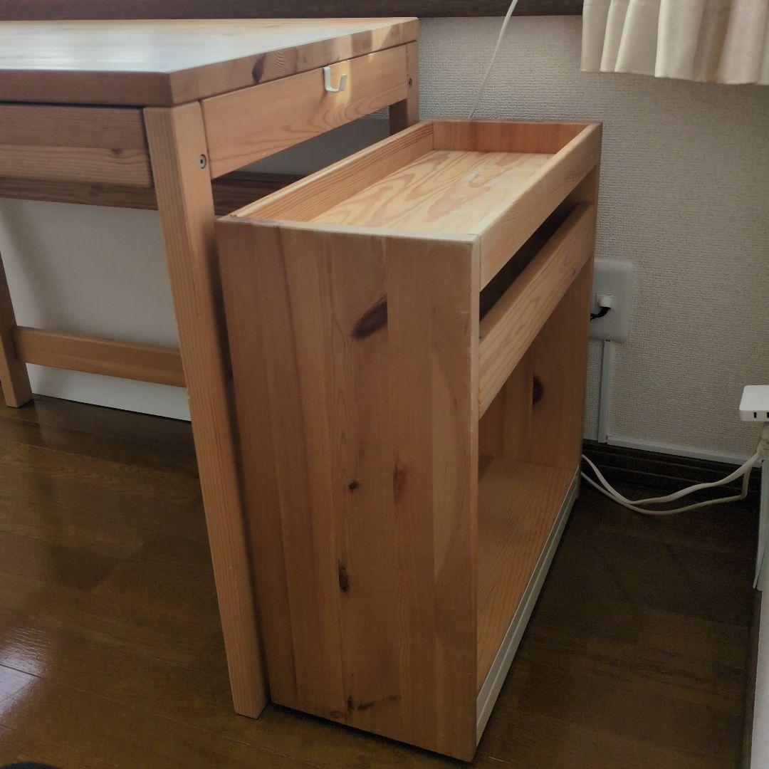 【たのメル便送料込】無印良品 パイン材デスク デスクワゴンセット 学習机