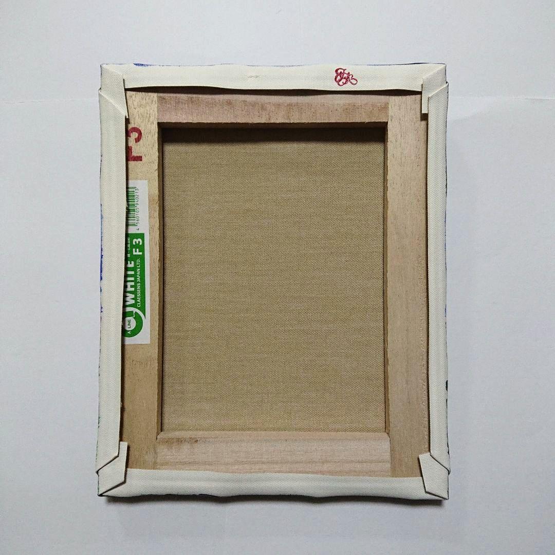 【ポピーが見る月】アクリル画 F3 風景画 絵画