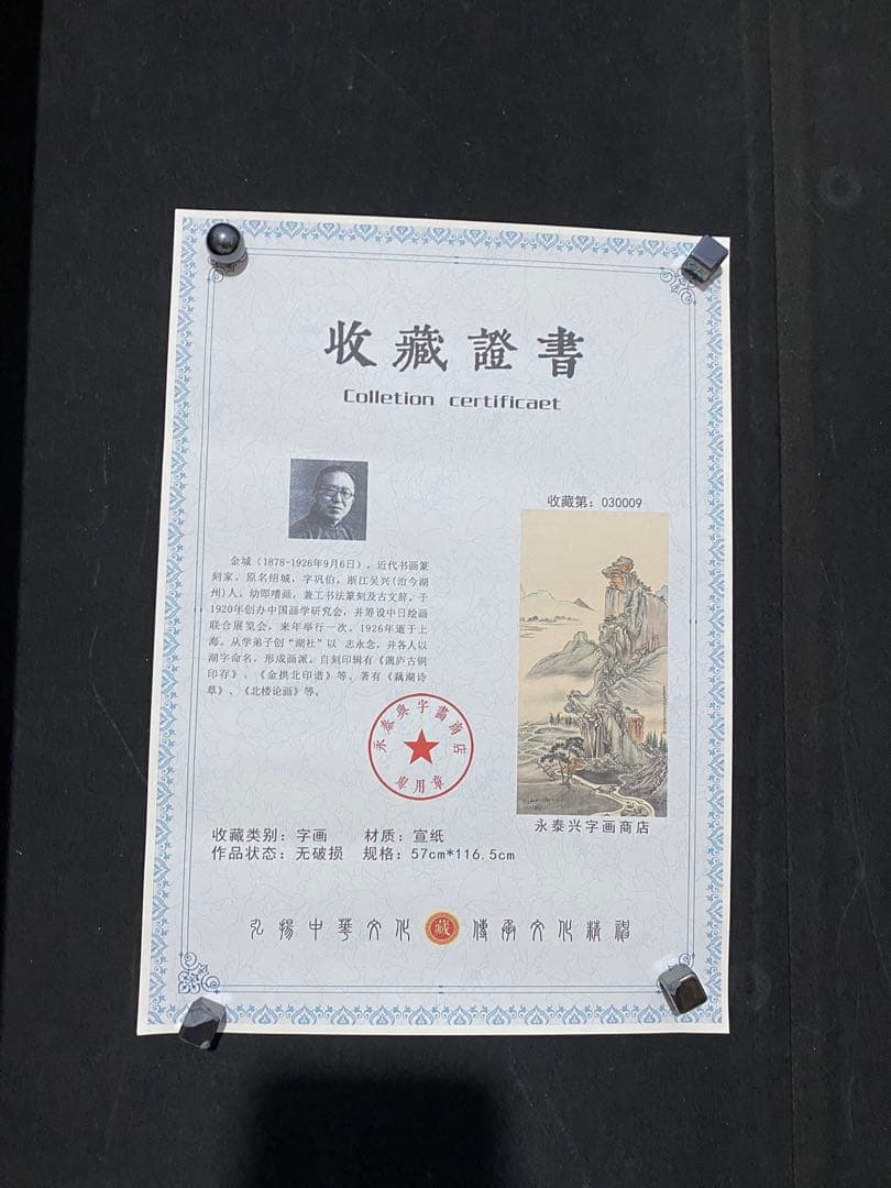 金城 山水 中国画 掛け軸 水墨画 和室 玄関 茶室 壁掛け 美術品