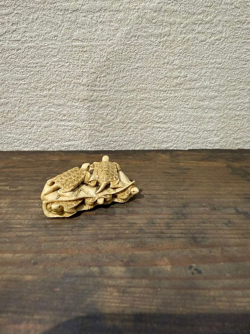 根付け　亀　蓮　象　牙