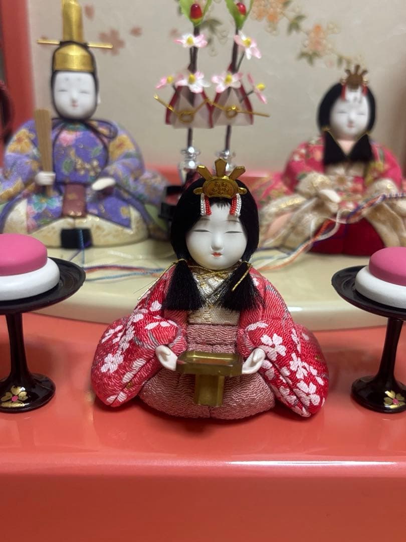 【一秀作】安土雛 五人飾り 14号（木目込人形／木村一秀／段飾り・間口45cm）