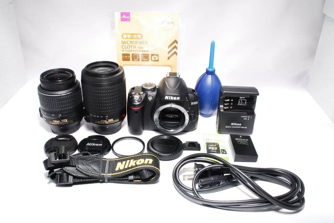 ♥初心者安心モデル♥Nikon D3000♥ AF-S標準&望遠セット