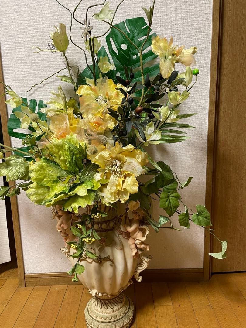 豪華 造花 アートフラワー アレンジメント 大型 花瓶付き インテリア