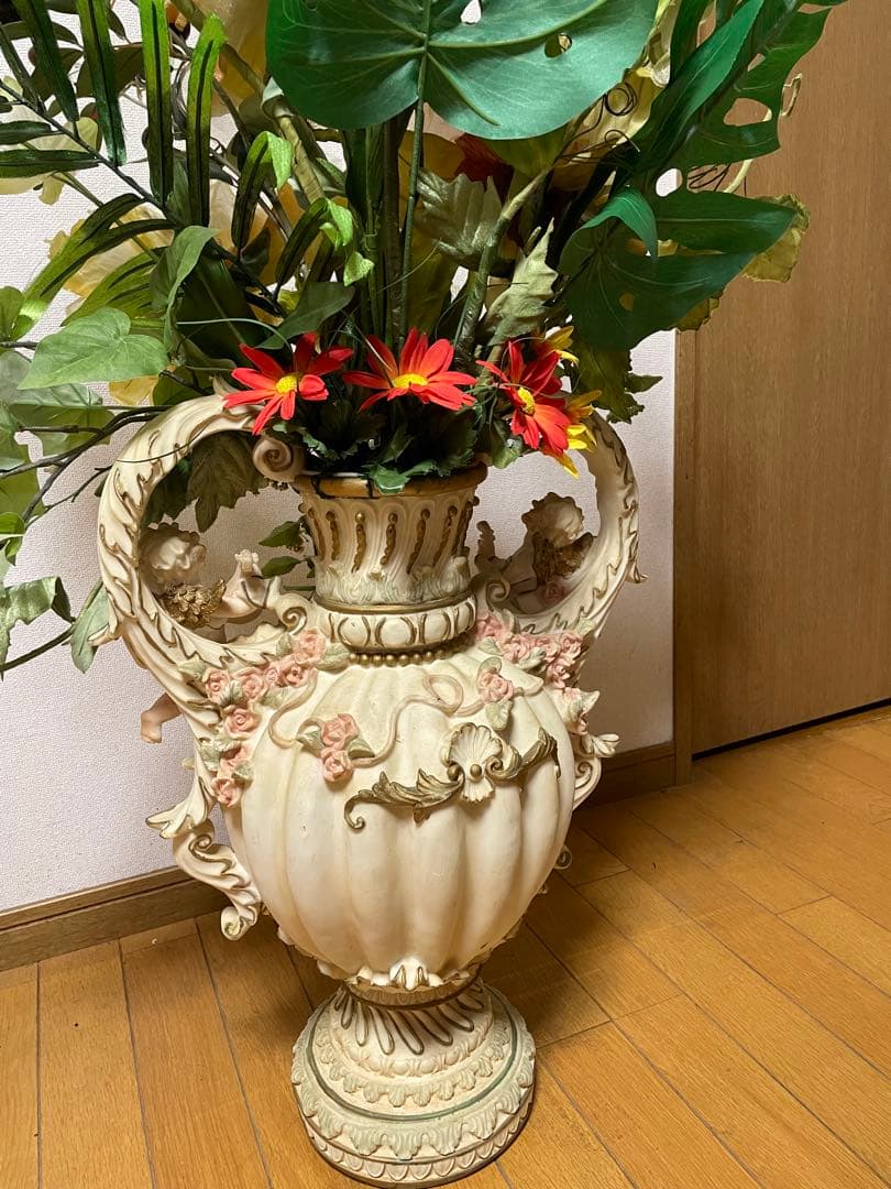 豪華 造花 アートフラワー アレンジメント 大型 花瓶付き インテリア