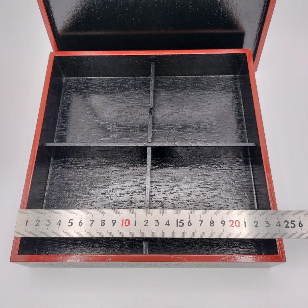 a93　松花堂弁当　柿合　黒塗　５客　内皿2種類付　茶道　懐石　松華堂