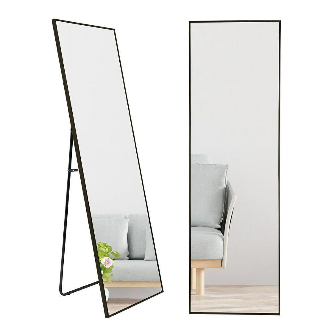 スタンドミラー 150cmx40cm 全身鏡 ブラック 1423