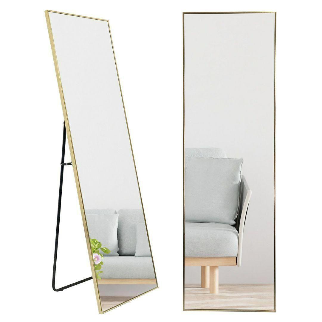 スタンドミラー 150cmx40cm 全身鏡 ブラック 1423