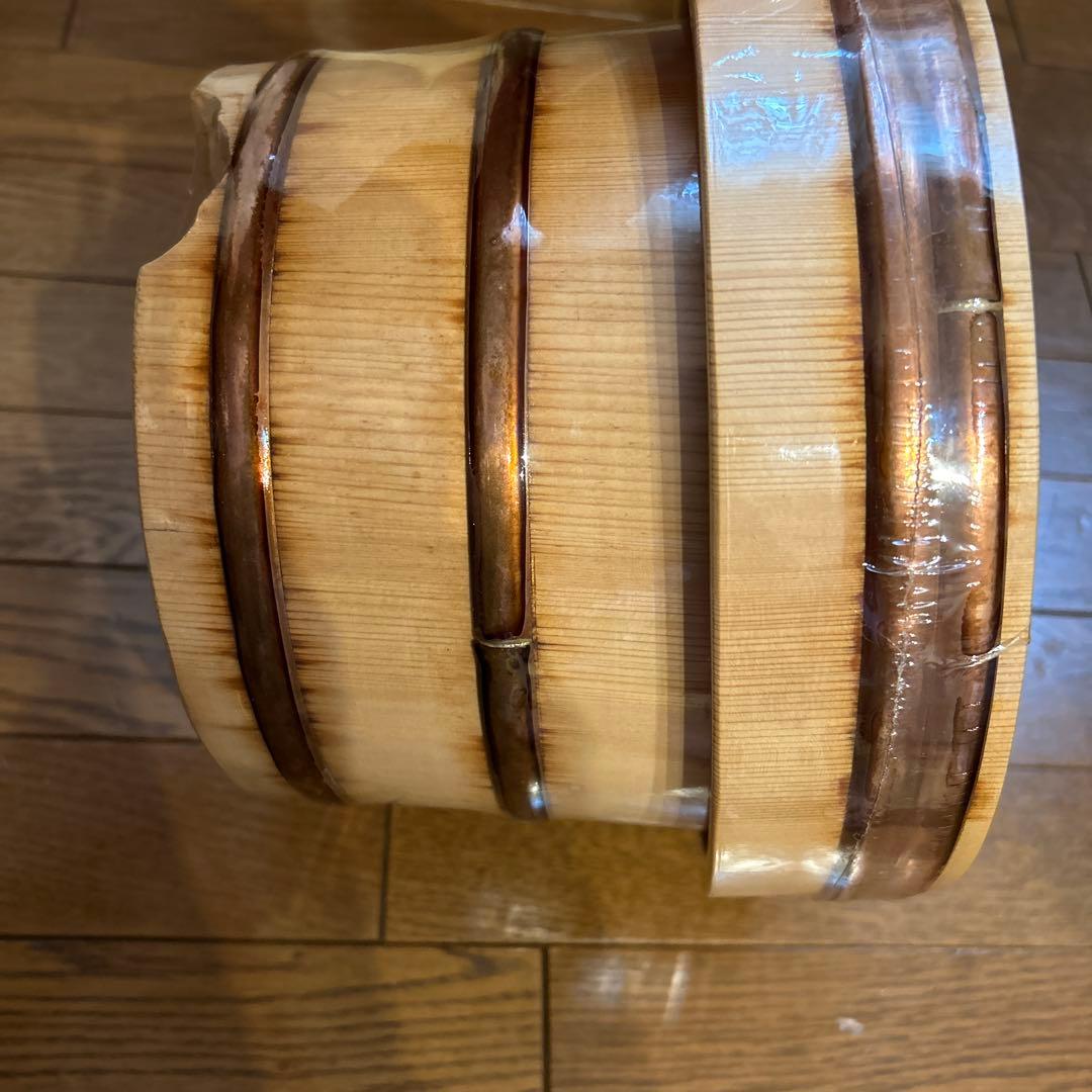 新品保管品　フィルム付　お櫃　江戸びつ 日本橋　木屋　5合　少々難あり