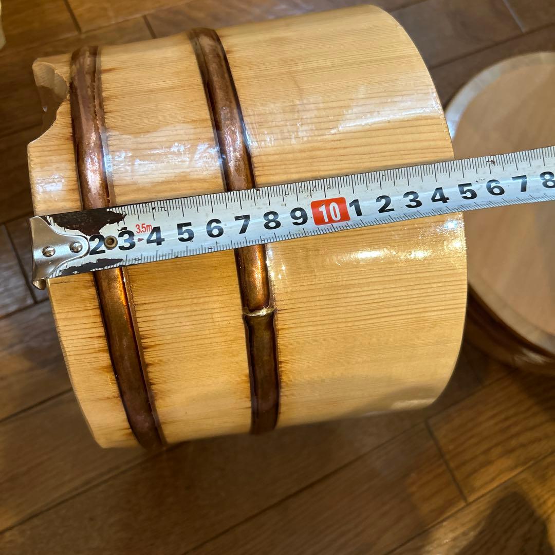 新品保管品　フィルム付　お櫃　江戸びつ 日本橋　木屋　5合　少々難あり