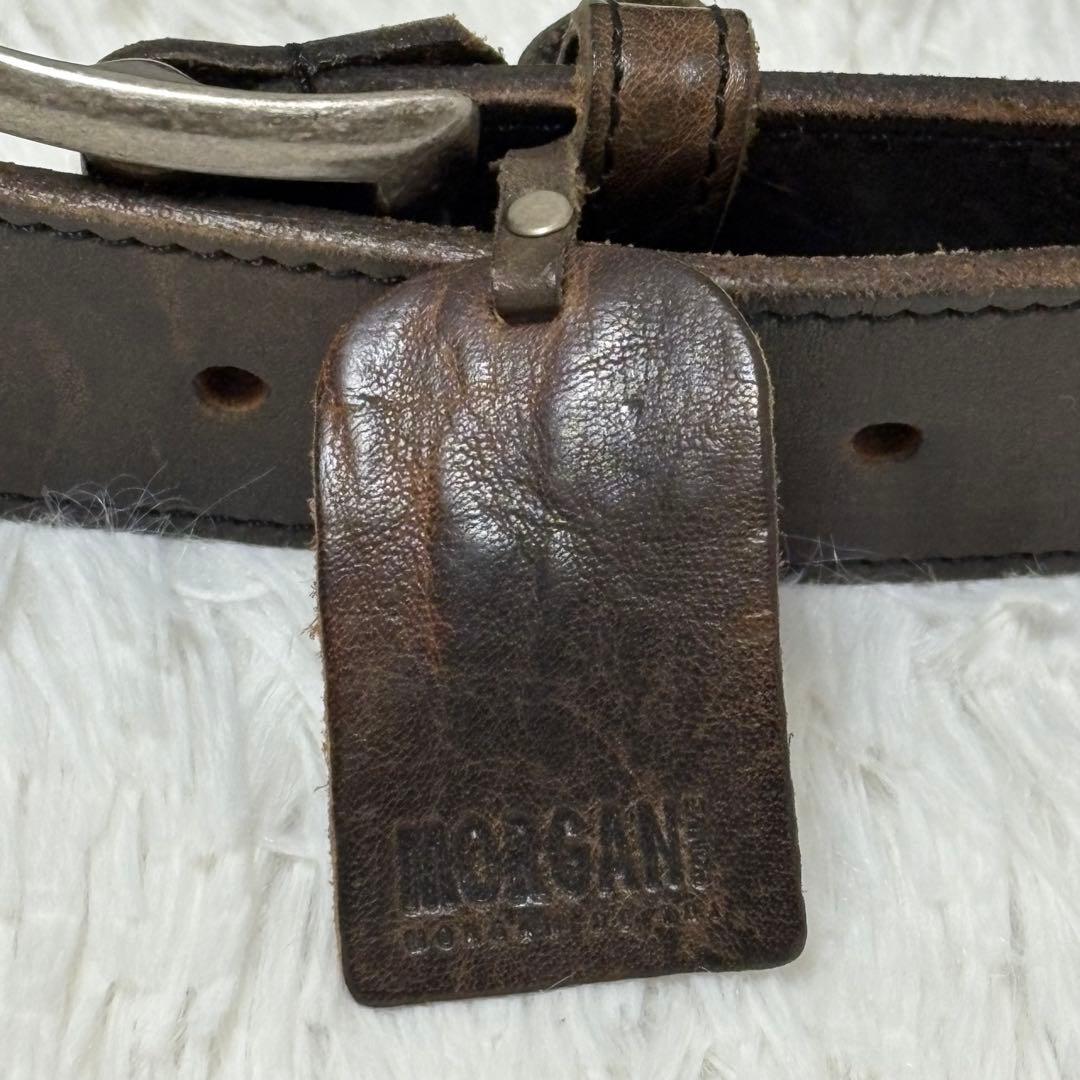 MORGAN ベルト　バンダリア　レザー　ポケット　3連　ミリタリー