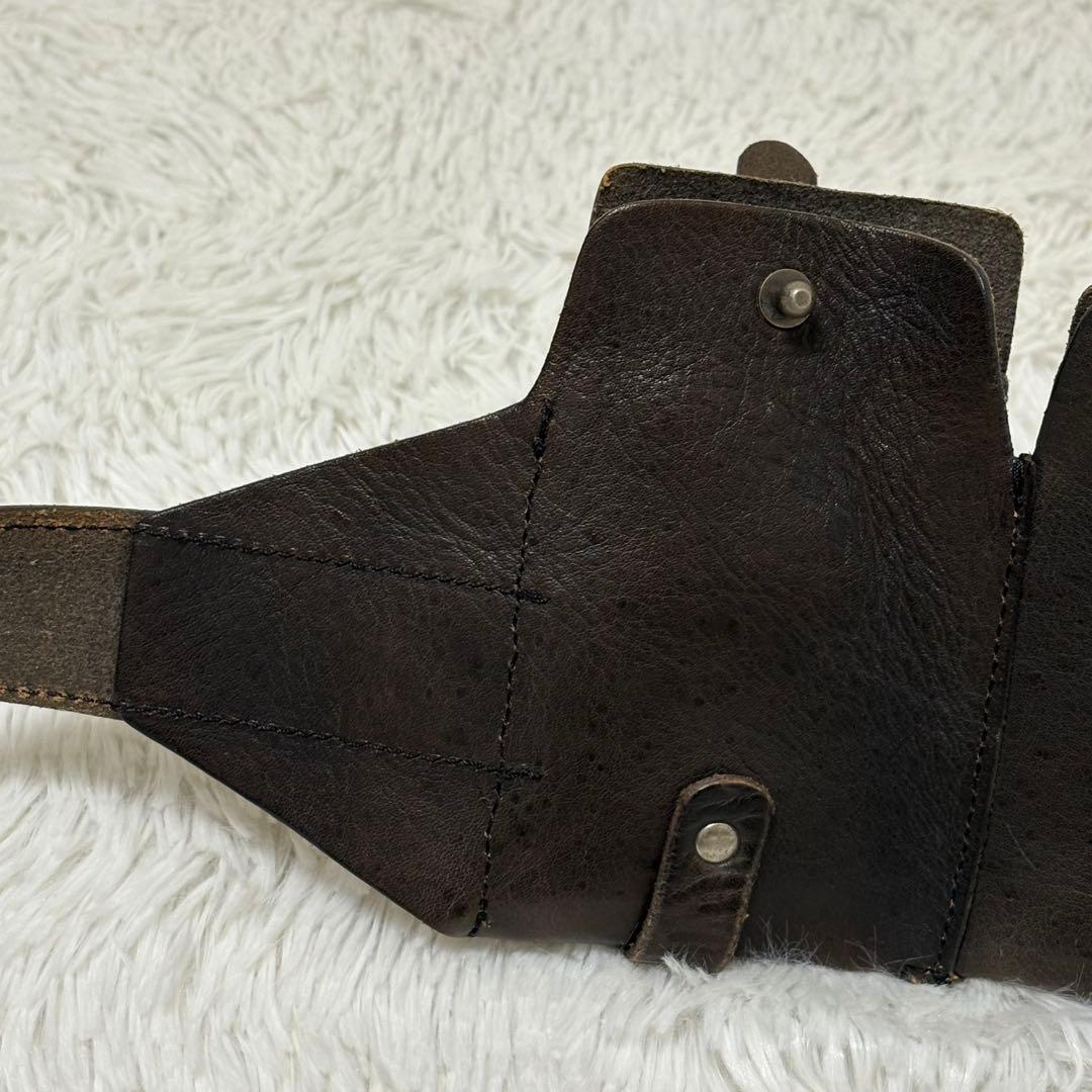 MORGAN ベルト　バンダリア　レザー　ポケット　3連　ミリタリー