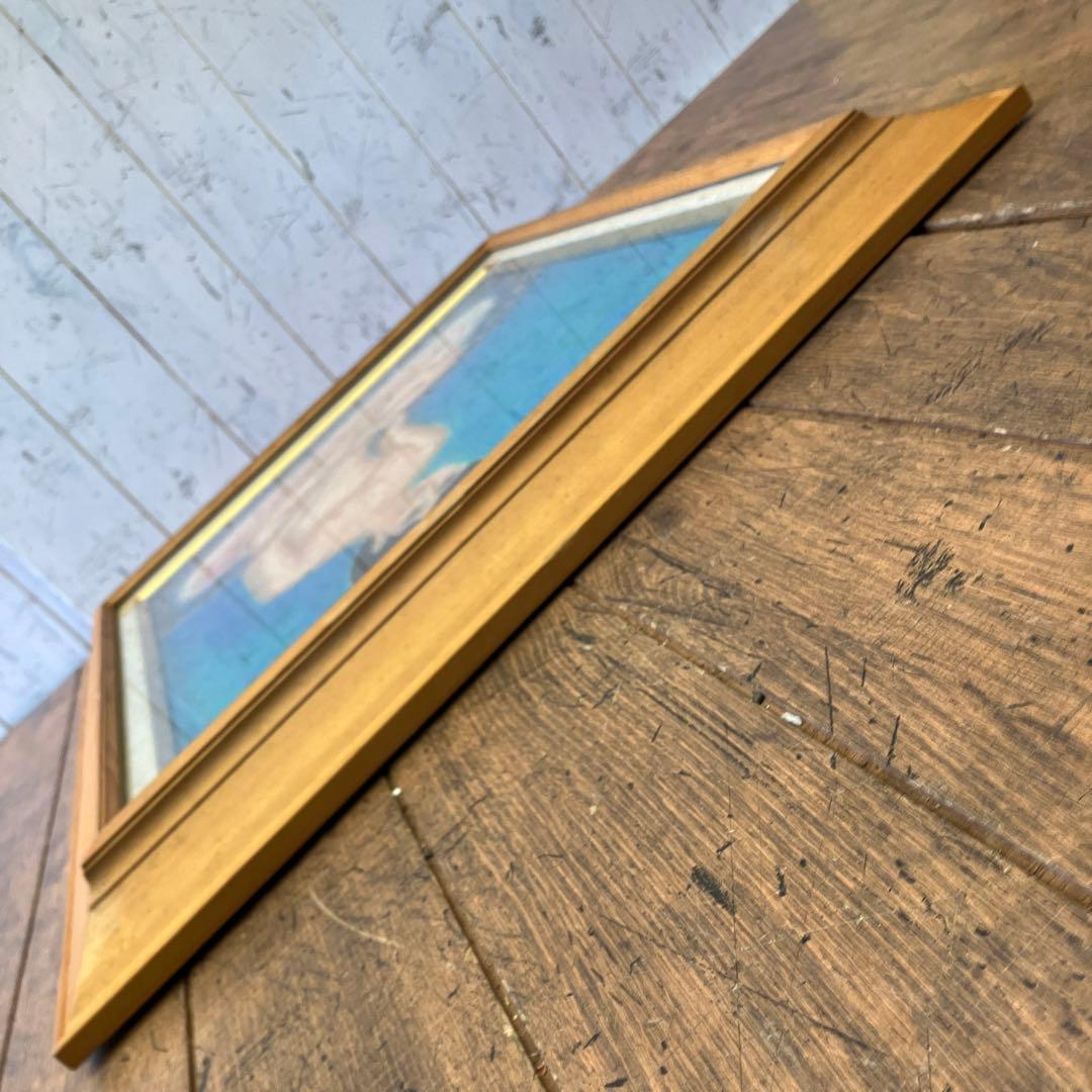 昭和レトロ 木製フレーム 裸婦画 裸婦 人物画 女性 油絵 油彩画 額縁 額装