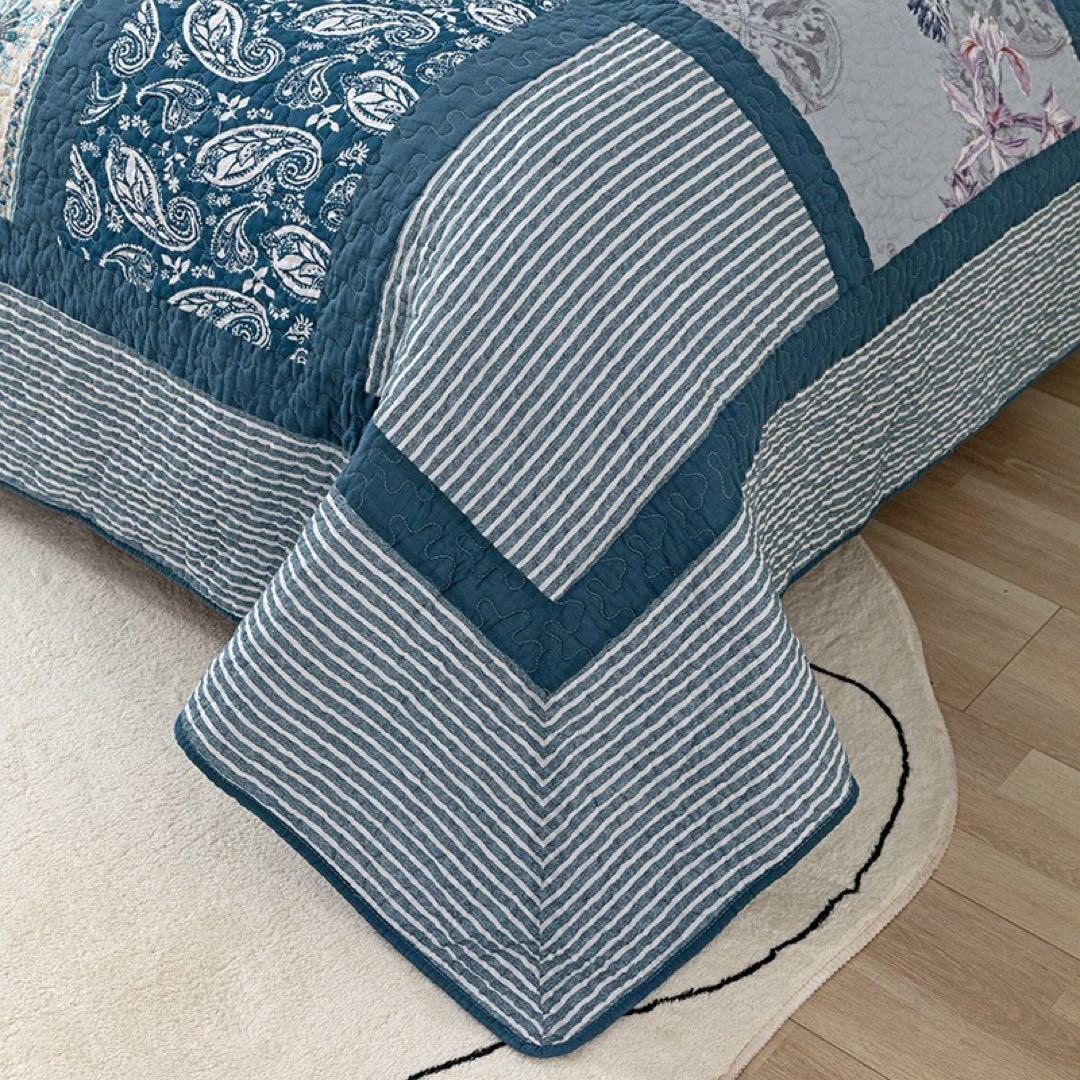 キルトベッドカバー3点セット綿マルチカバー キルティング 273