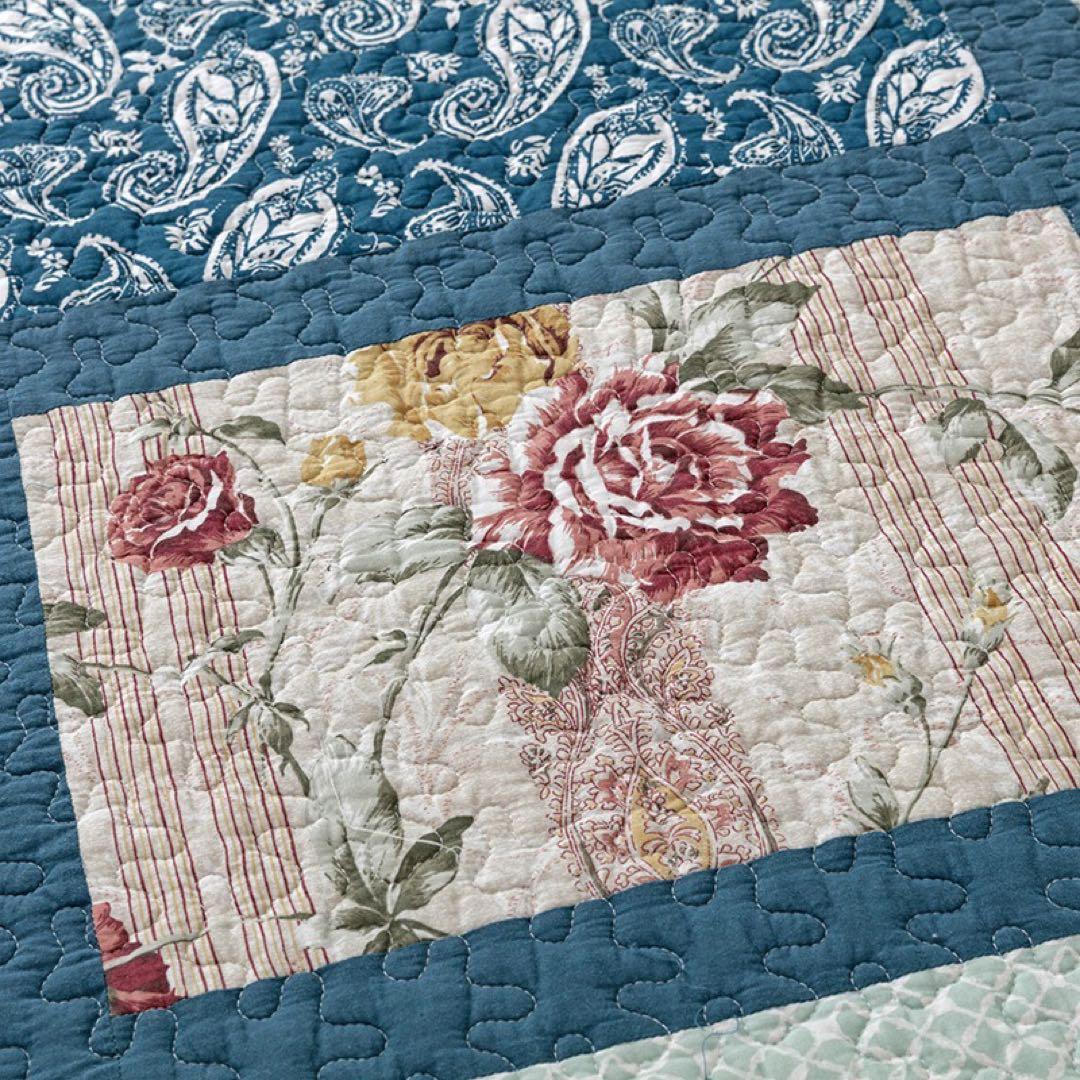 キルトベッドカバー3点セット綿マルチカバー キルティング 273