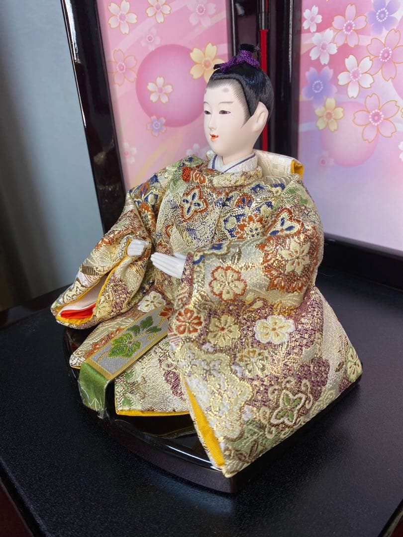 雛人形　親王飾り収納セット・頭　元光　作・間口約４５×奥行約２７×高さ約４０㎝