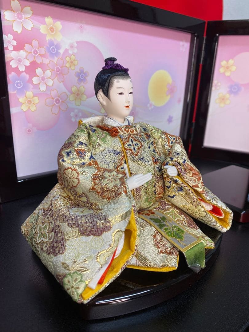 雛人形　親王飾り収納セット・頭　元光　作・間口約４５×奥行約２７×高さ約４０㎝