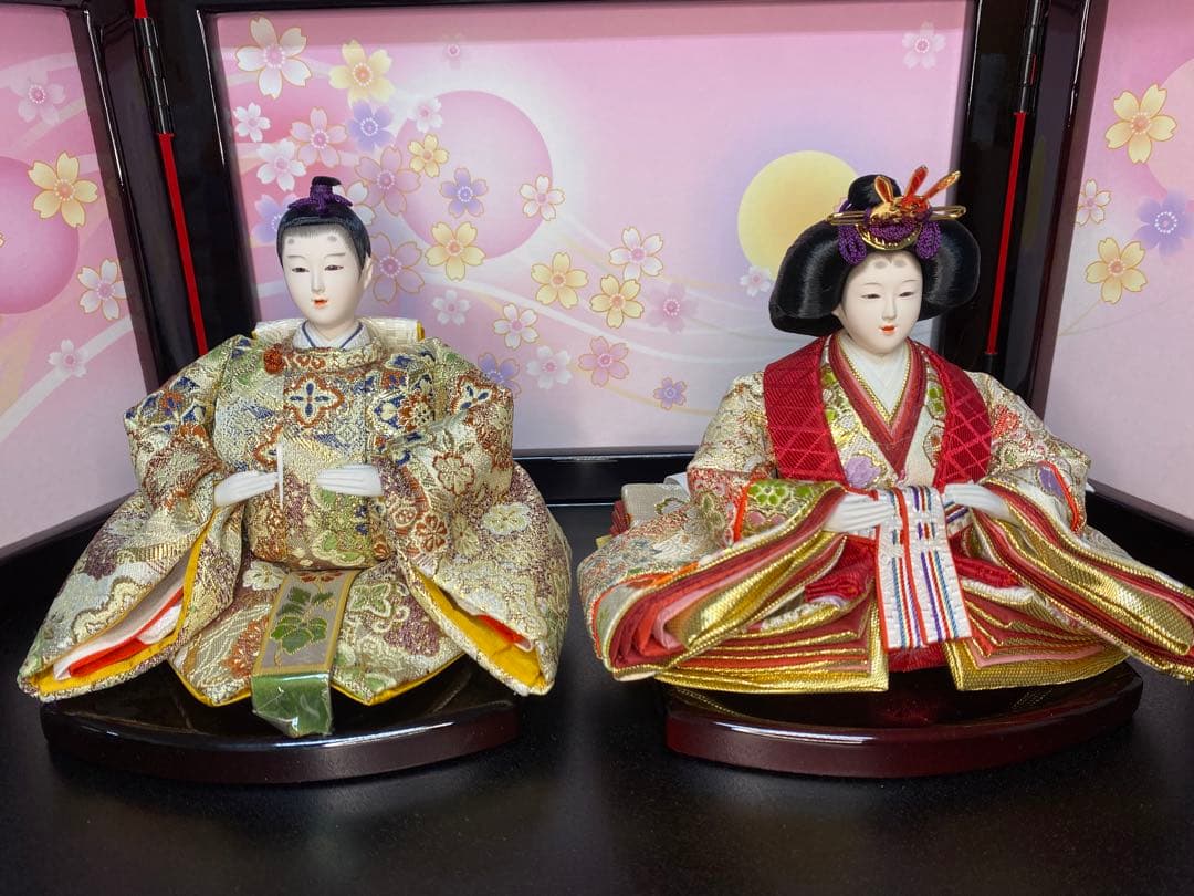 雛人形　親王飾り収納セット・頭　元光　作・間口約４５×奥行約２７×高さ約４０㎝