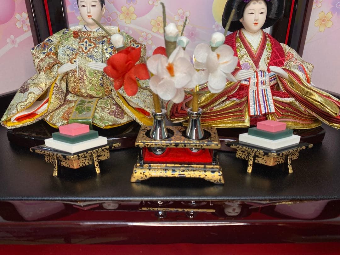 雛人形　親王飾り収納セット・頭　元光　作・間口約４５×奥行約２７×高さ約４０㎝