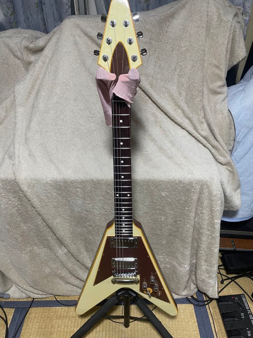 ステンレスジャンボフレット打替済 Bacchus FlyingV BFV-700