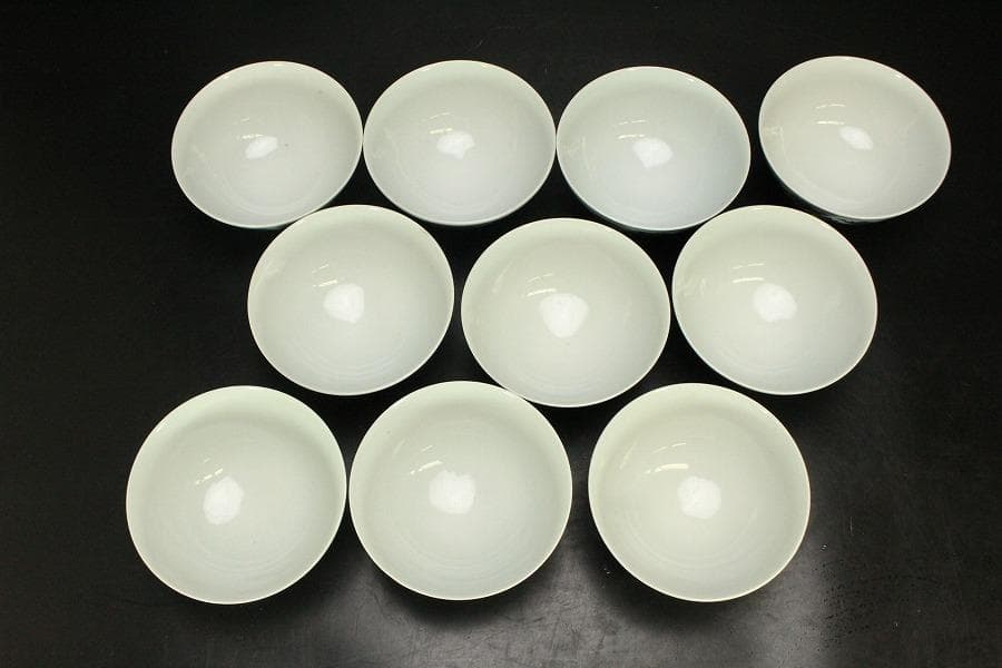 青花 纏枝蓮花紋 碗 十客 時代物(A743)
