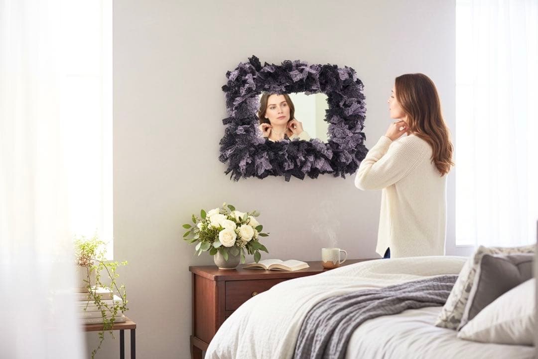 パープルグレー♡レースミラー