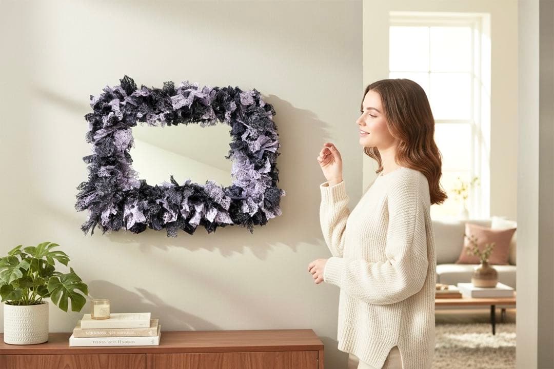 パープルグレー♡レースミラー