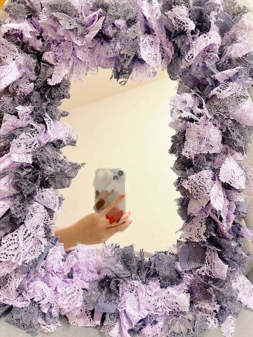 パープルグレー♡レースミラー