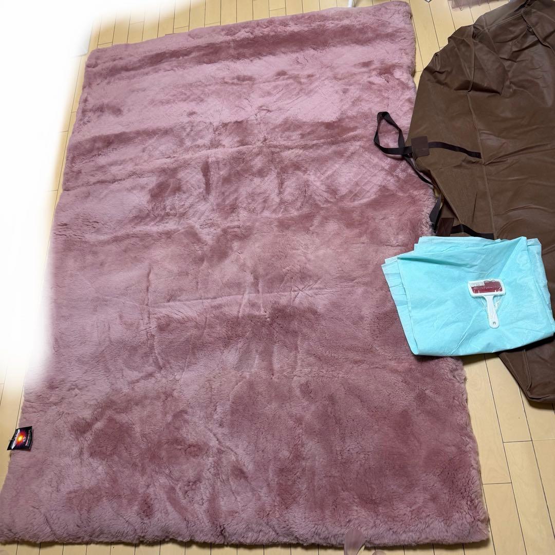 ダブル　東洋羽毛 ムートン 敷きパッド アリエス40 アンティークローズ タグ付