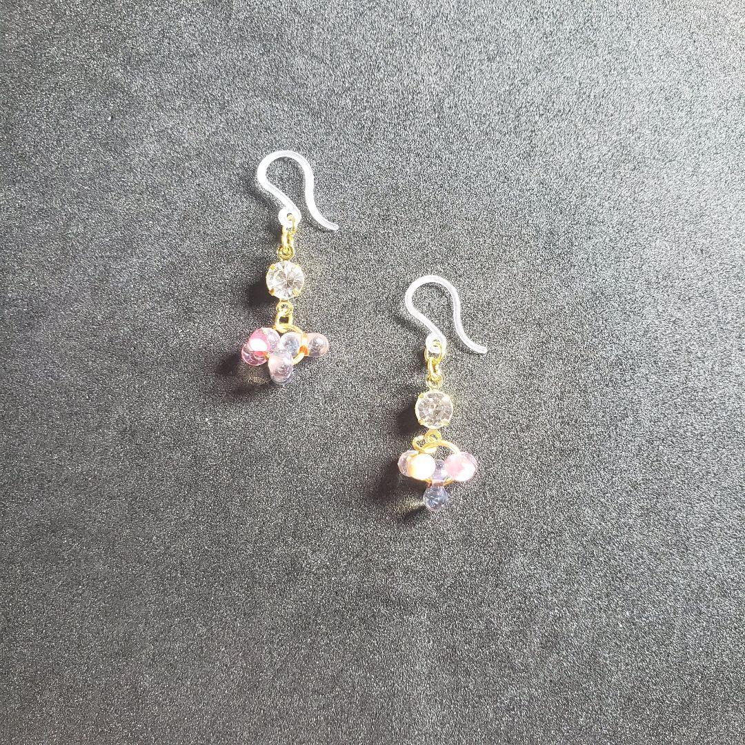 No.591-D　【値下げ】ファルファーレとクリスタル☆ピアス・イヤリング