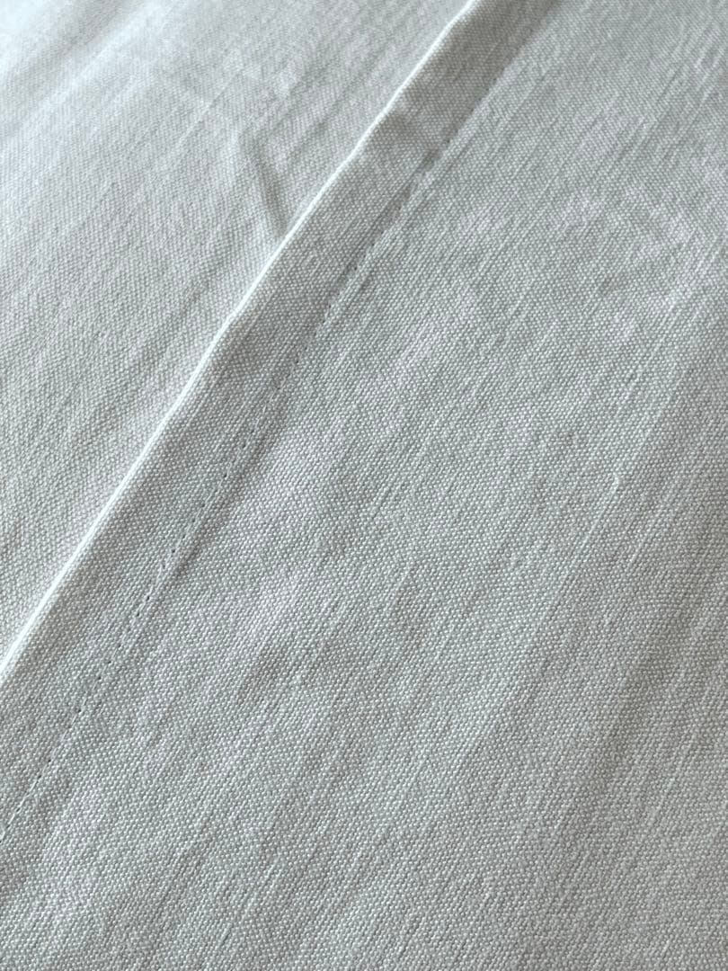 【美品】フランスアンティーク CDとマーガレット手刺繍 フリルクッションカバー