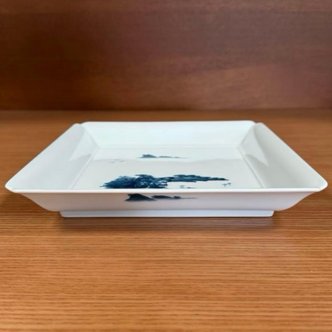 伊万里焼 畑萬陶苑 山水 隅切角盛皿☆