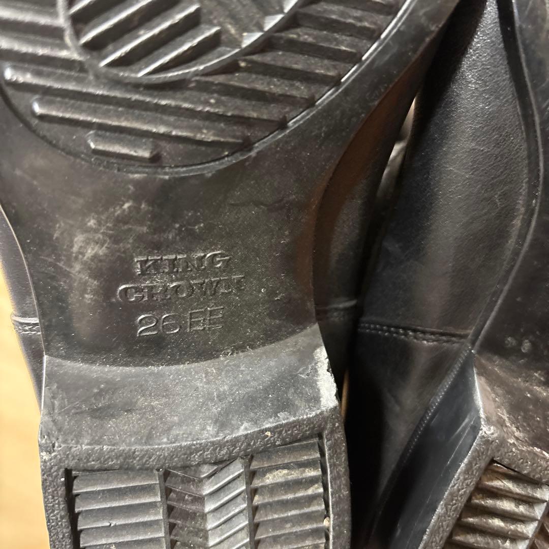 ブラックレザー ミリタリーブーツ ジッパー付き　26㎝　0202o189