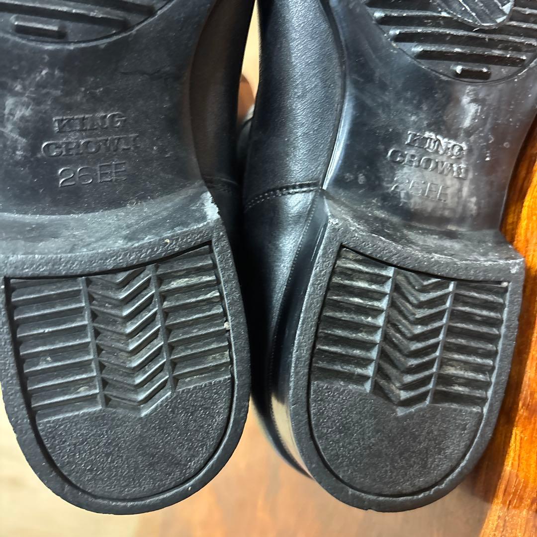 ブラックレザー ミリタリーブーツ ジッパー付き　26㎝　0202o189