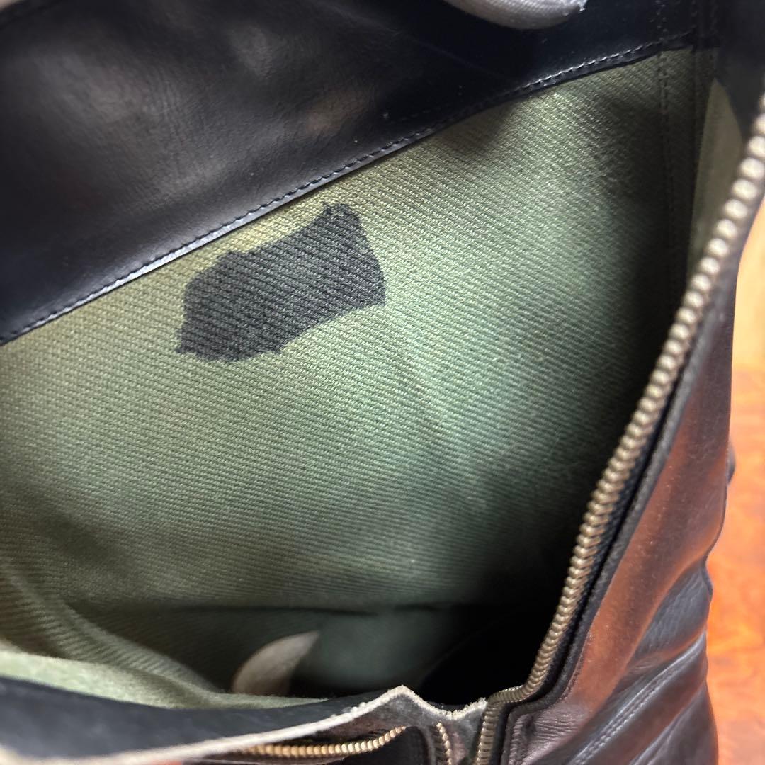 ブラックレザー ミリタリーブーツ ジッパー付き　26㎝　0202o189