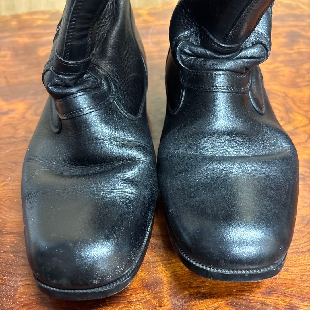 ブラックレザー ミリタリーブーツ ジッパー付き　26㎝　0202o189