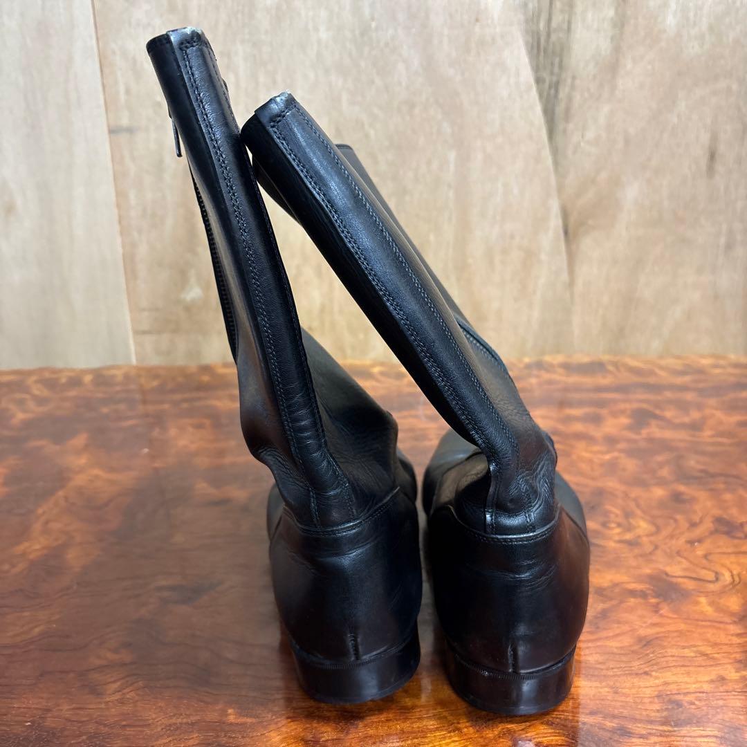 ブラックレザー ミリタリーブーツ ジッパー付き　26㎝　0202o189